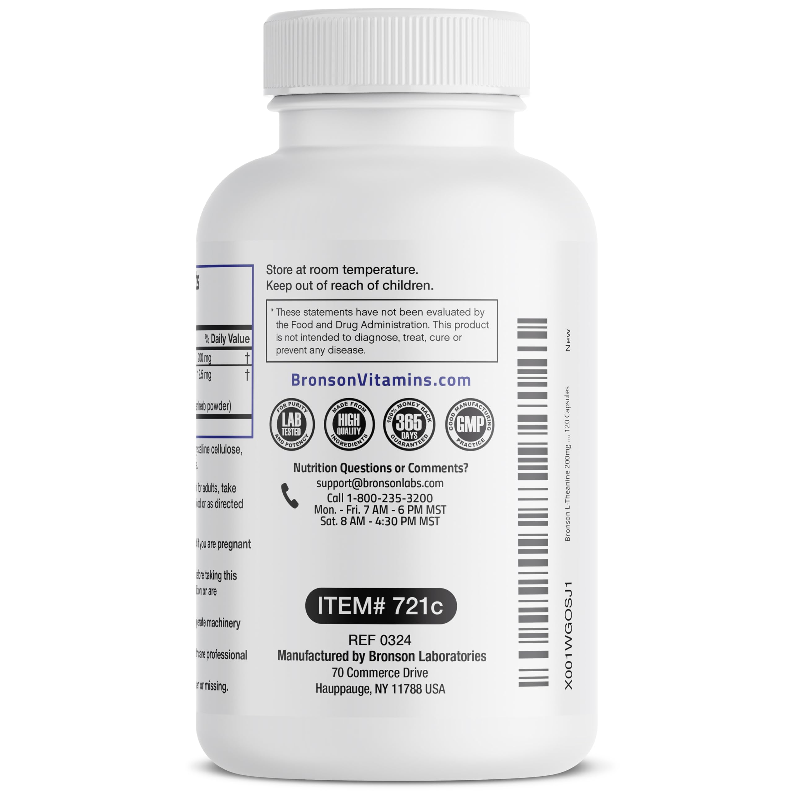 Foto 8 pulgar | Suplemento Bronson L-teanina 200 Mg Con Pasiflora 120 Cápsulas - Venta Internacional