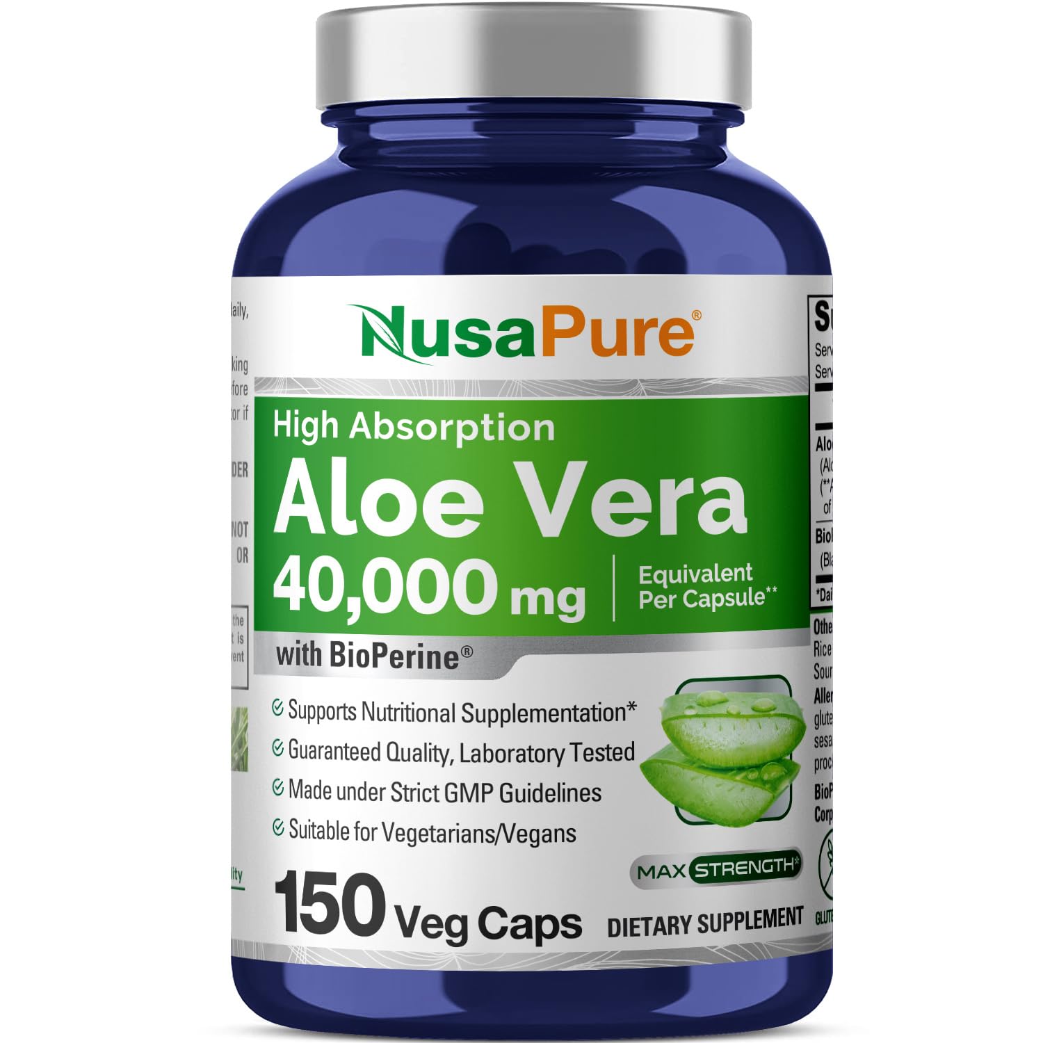 Foto 2 pulgar | Suplemento Nusapure Aloe Vera de 150 Cápsulas-Venta Internacional