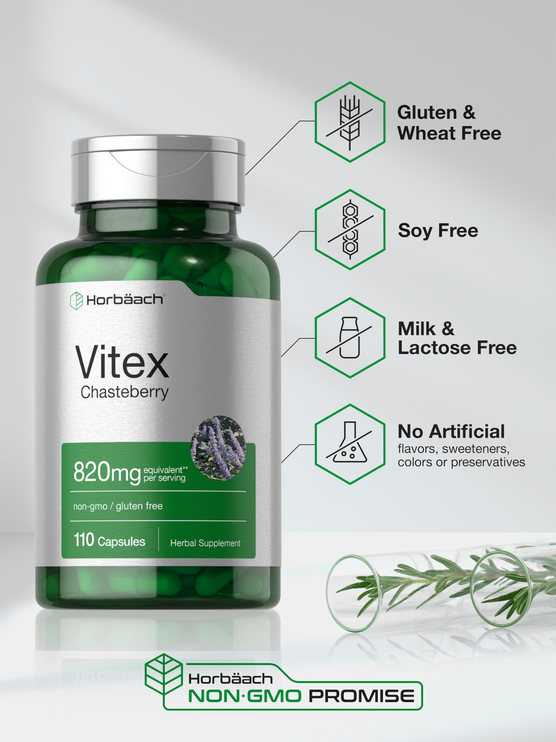 Foto 6 pulgar | Suplemento Horbäach Vitex Chasteberry de 110 Cápsulas-Venta Internacional