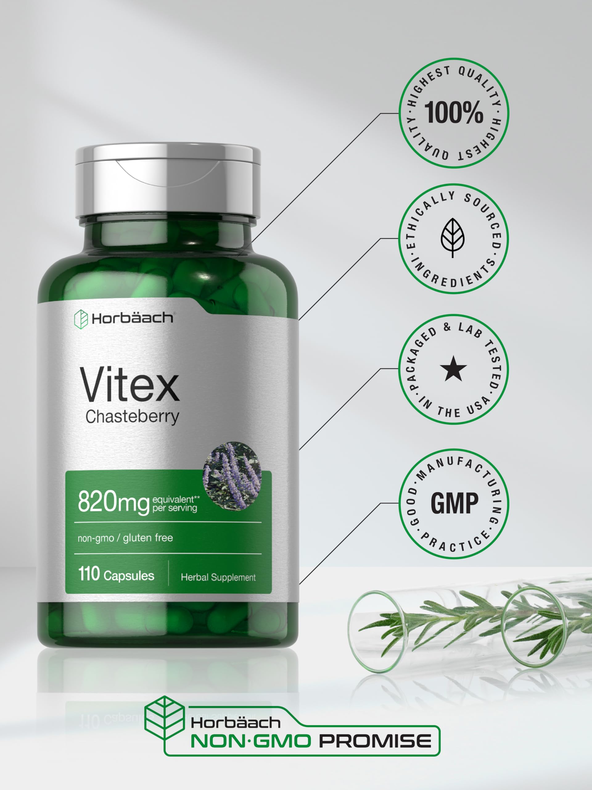Foto 7 pulgar | Suplemento Horbäach Vitex Chasteberry de 110 Cápsulas-Venta Internacional
