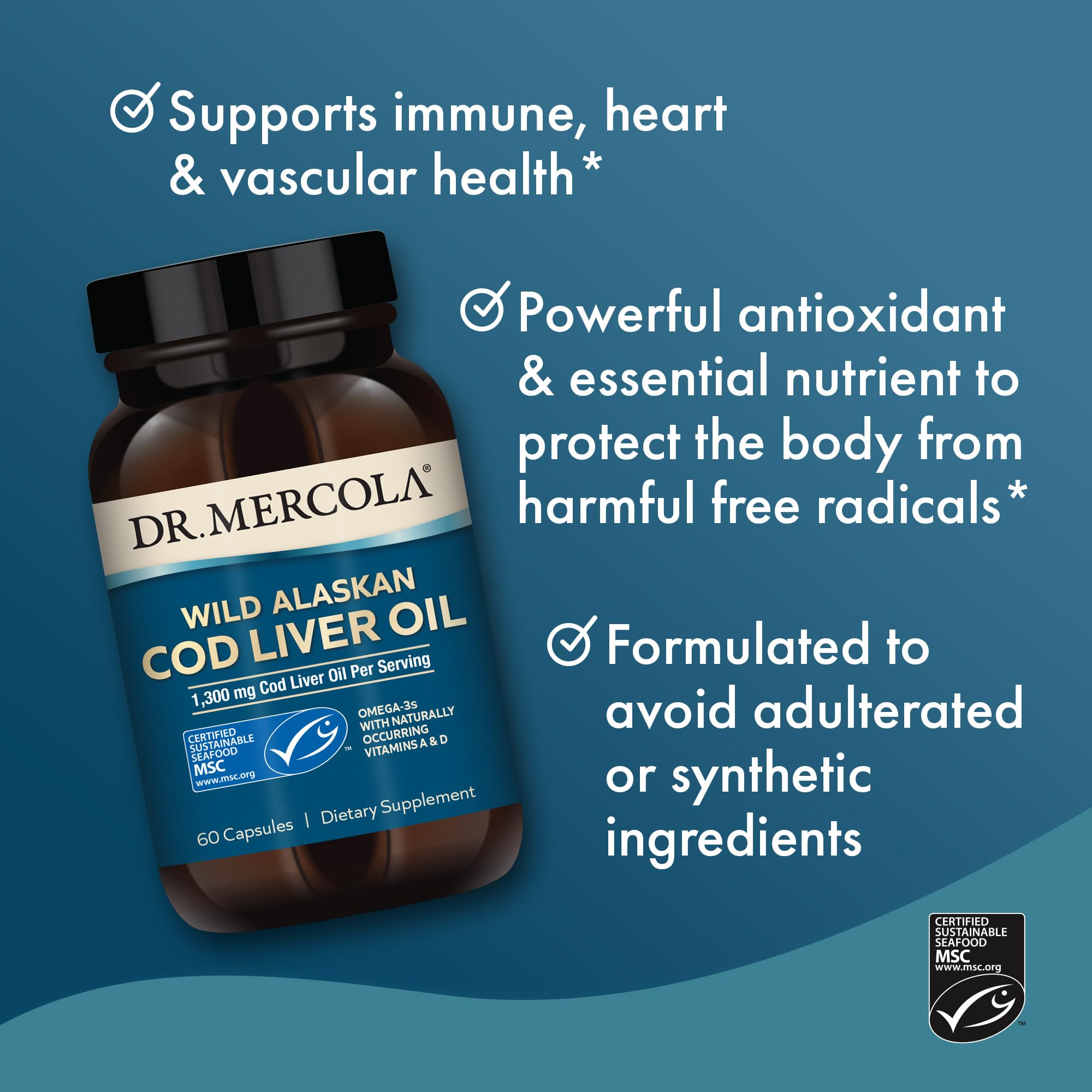 Foto 5 pulgar | Suplemento Dr. Mercola Cod Liver Oil de 60 Cápsulas-Venta Internacional