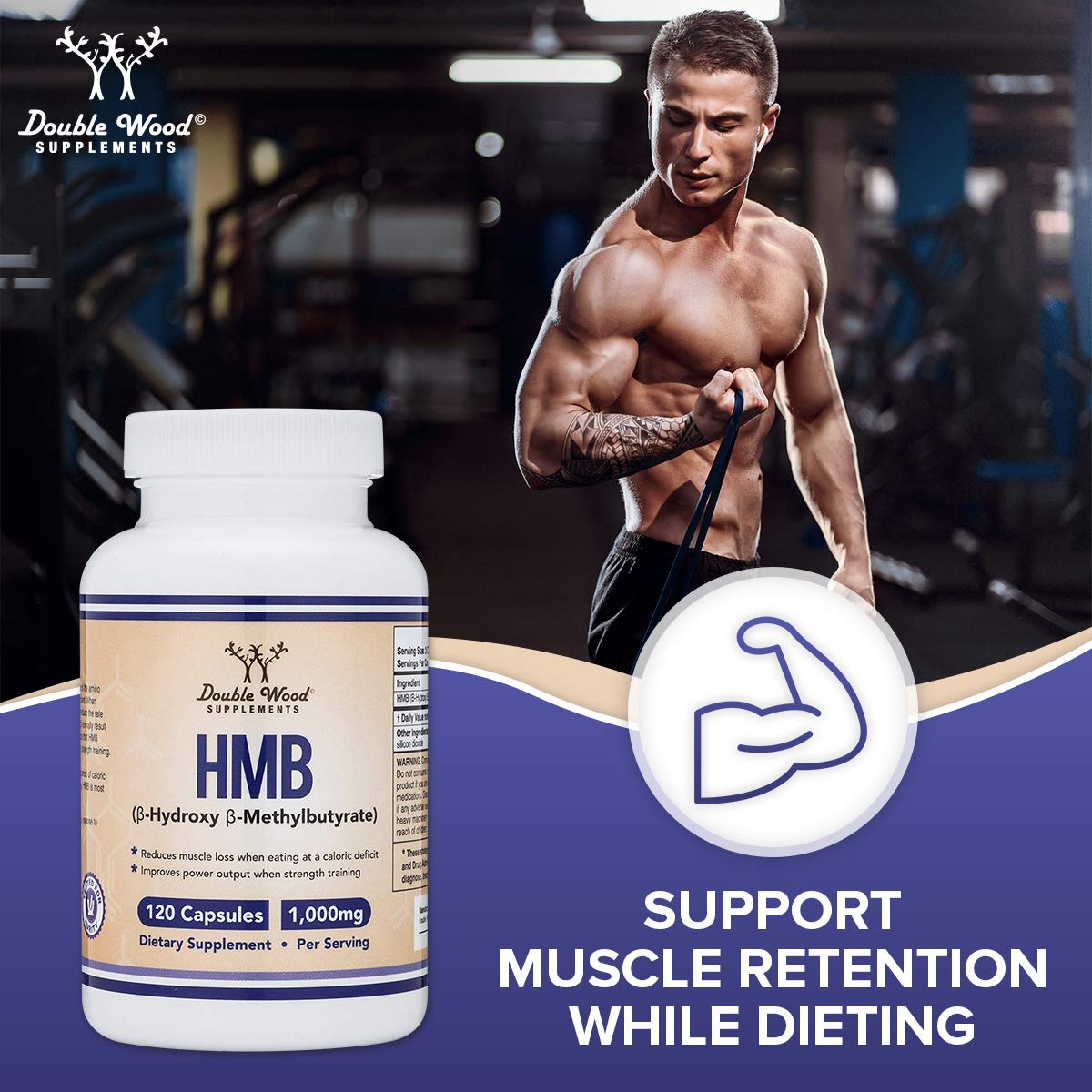 Foto 5 pulgar | Suplemento Double Wood Supplements Hmb de 120 Cápsulas-Venta Internacional