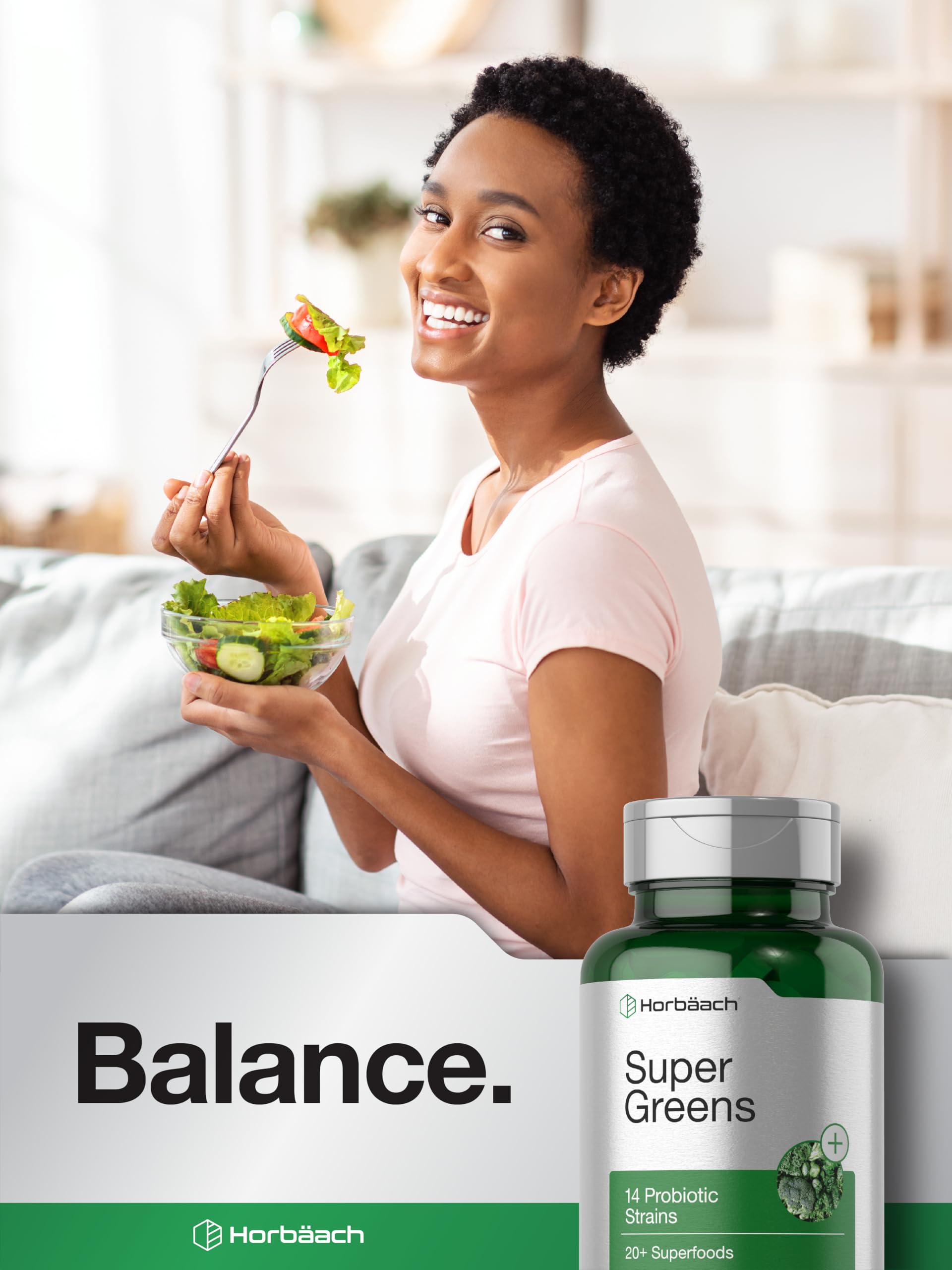 Foto 7 pulgar | Suplemento Horbäach Super Greens Con Probióticos 150 Cápsulas - Venta Internacional.