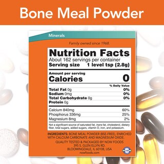 Foto 2 | Suplemento Now Foods Bone Meal en Polvo 454 g - Venta Internacional