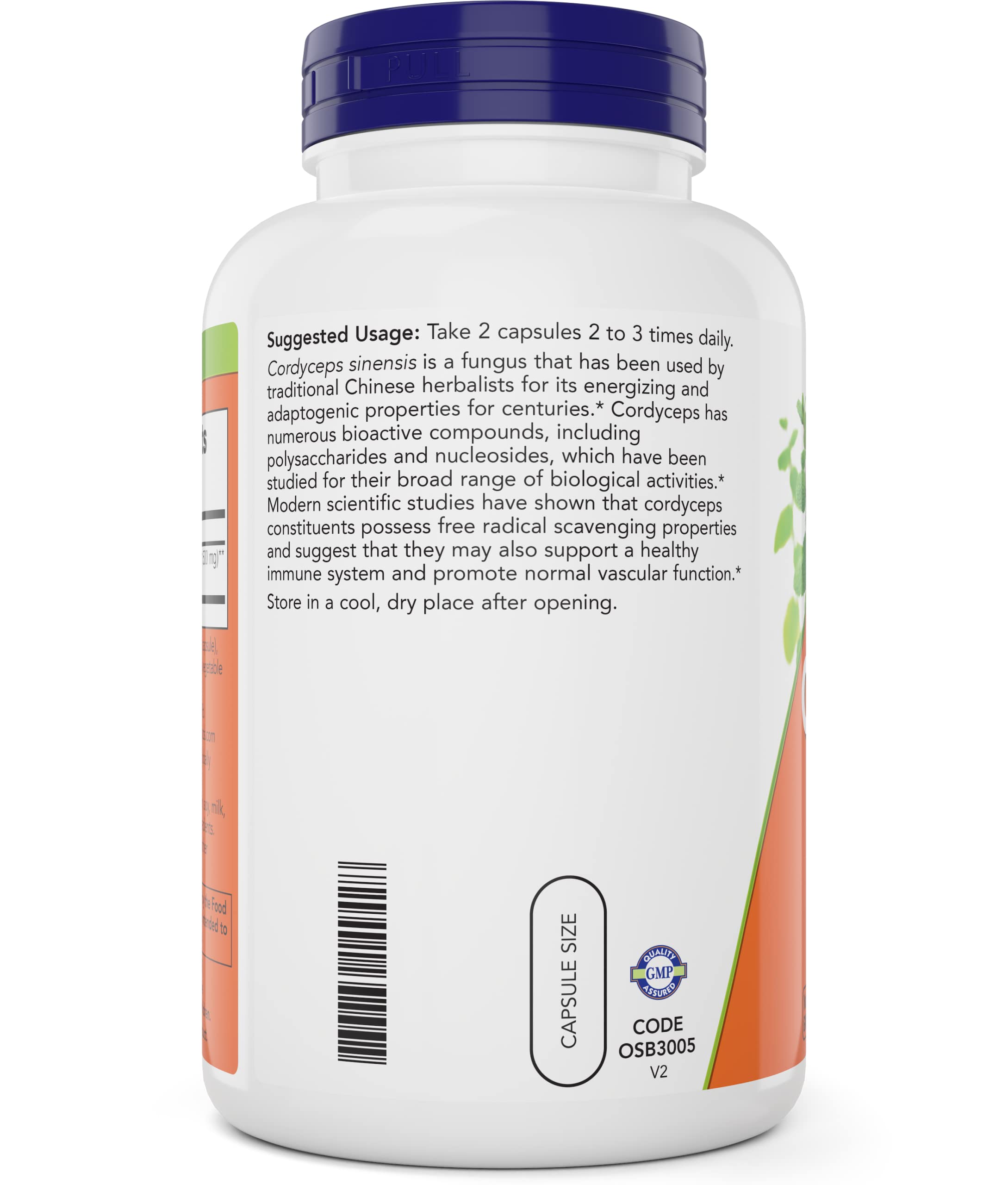 Foto 4 pulgar | Suplemento Orgánico de Cordyceps Now Foods 750 mg 200 Cápsulas Vegetales - Venta Internacional