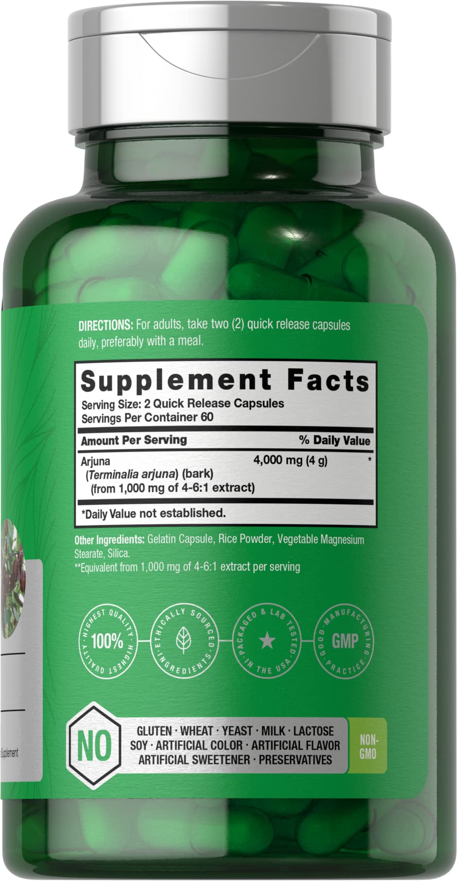 Foto 3 pulgar | Suplemento Horbaach Arjuna En Cápsulas 4000 Mg 120 Sin Ogm - Venta Internacional