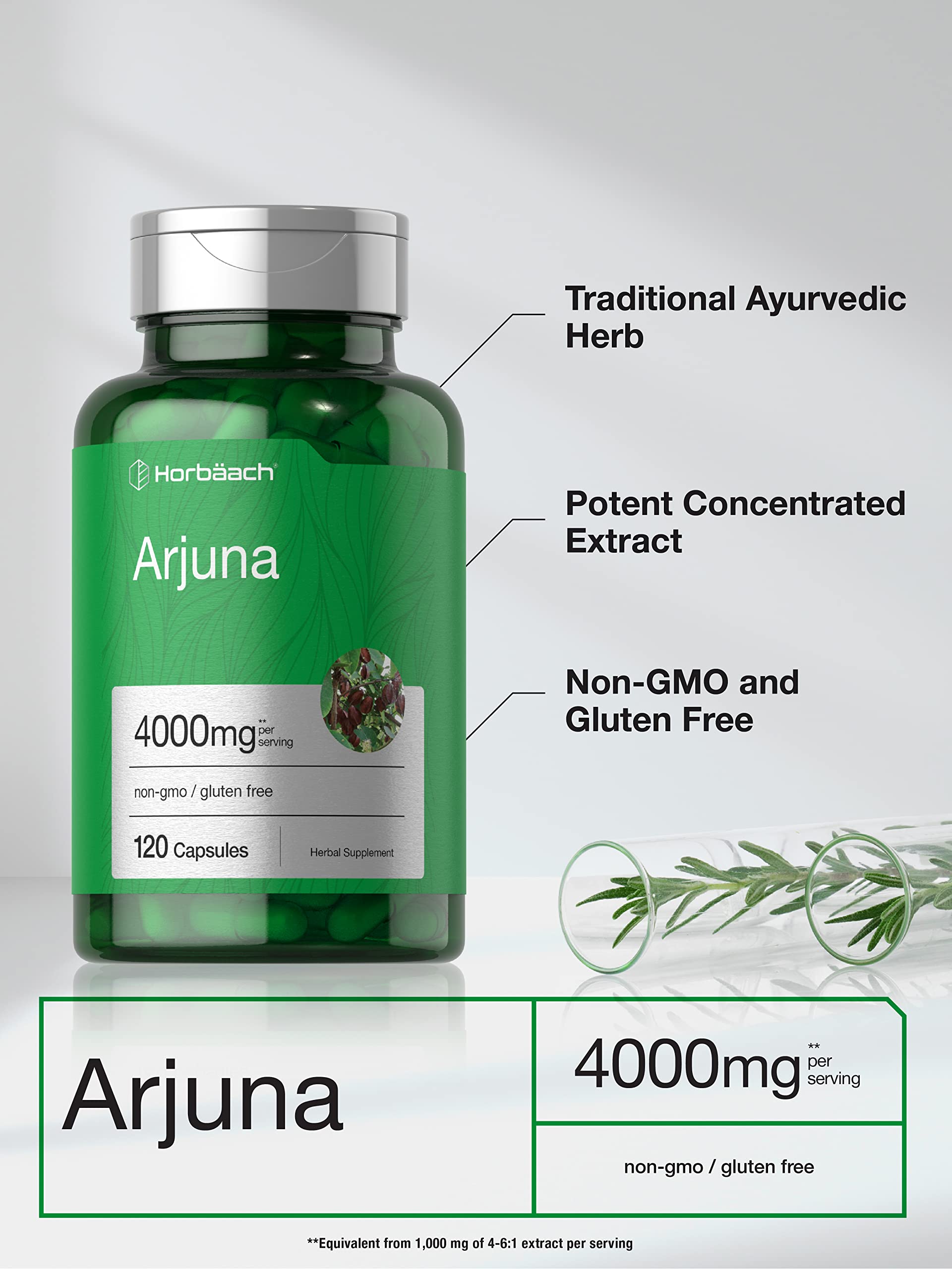 Foto 4 pulgar | Suplemento Horbaach Arjuna En Cápsulas 4000 Mg 120 Sin Ogm - Venta Internacional