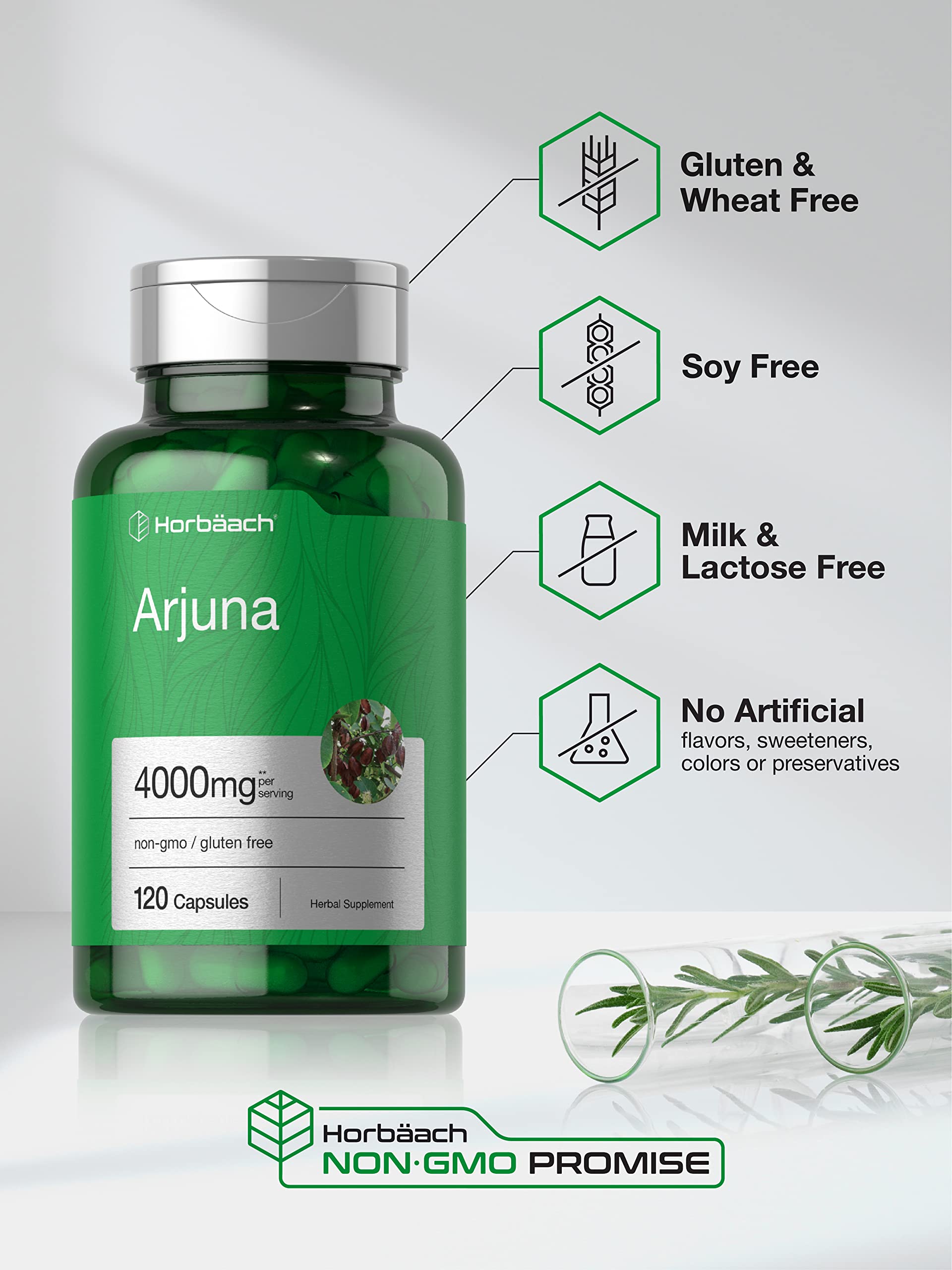 Foto 5 pulgar | Suplemento Horbaach Arjuna En Cápsulas 4000 Mg 120 Sin Ogm - Venta Internacional