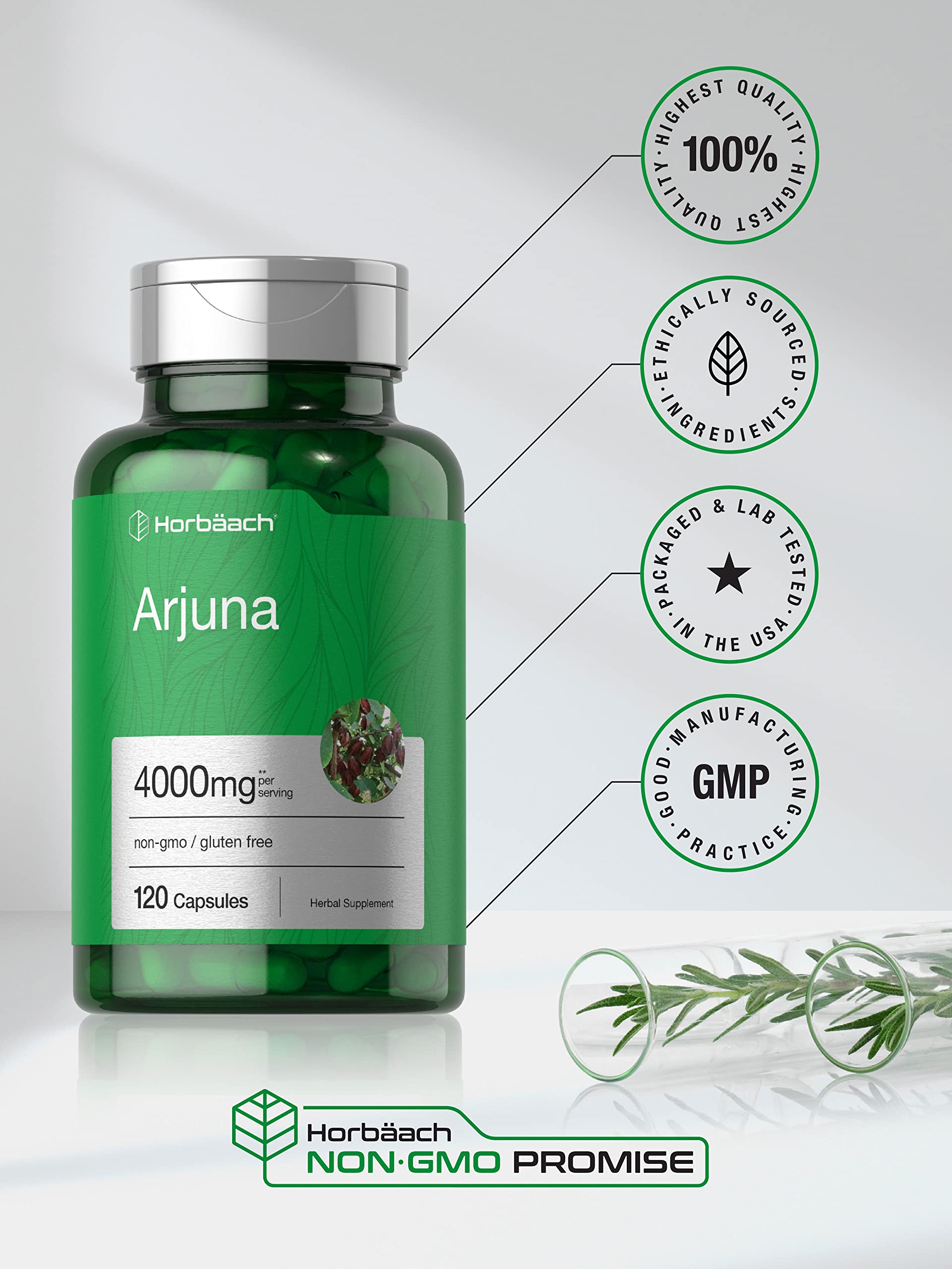 Foto 6 pulgar | Suplemento Horbaach Arjuna En Cápsulas 4000 Mg 120 Sin Ogm - Venta Internacional