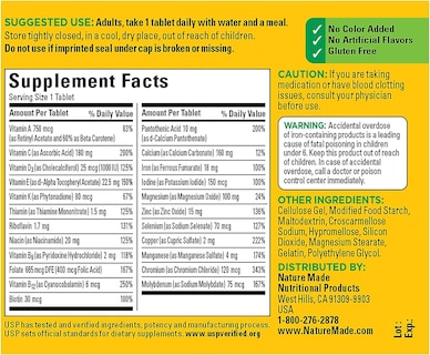 Foto 2 | Multivitamínico Nature Made Multi Complete 130 Comprimidos Duo Pack - Venta Internacional