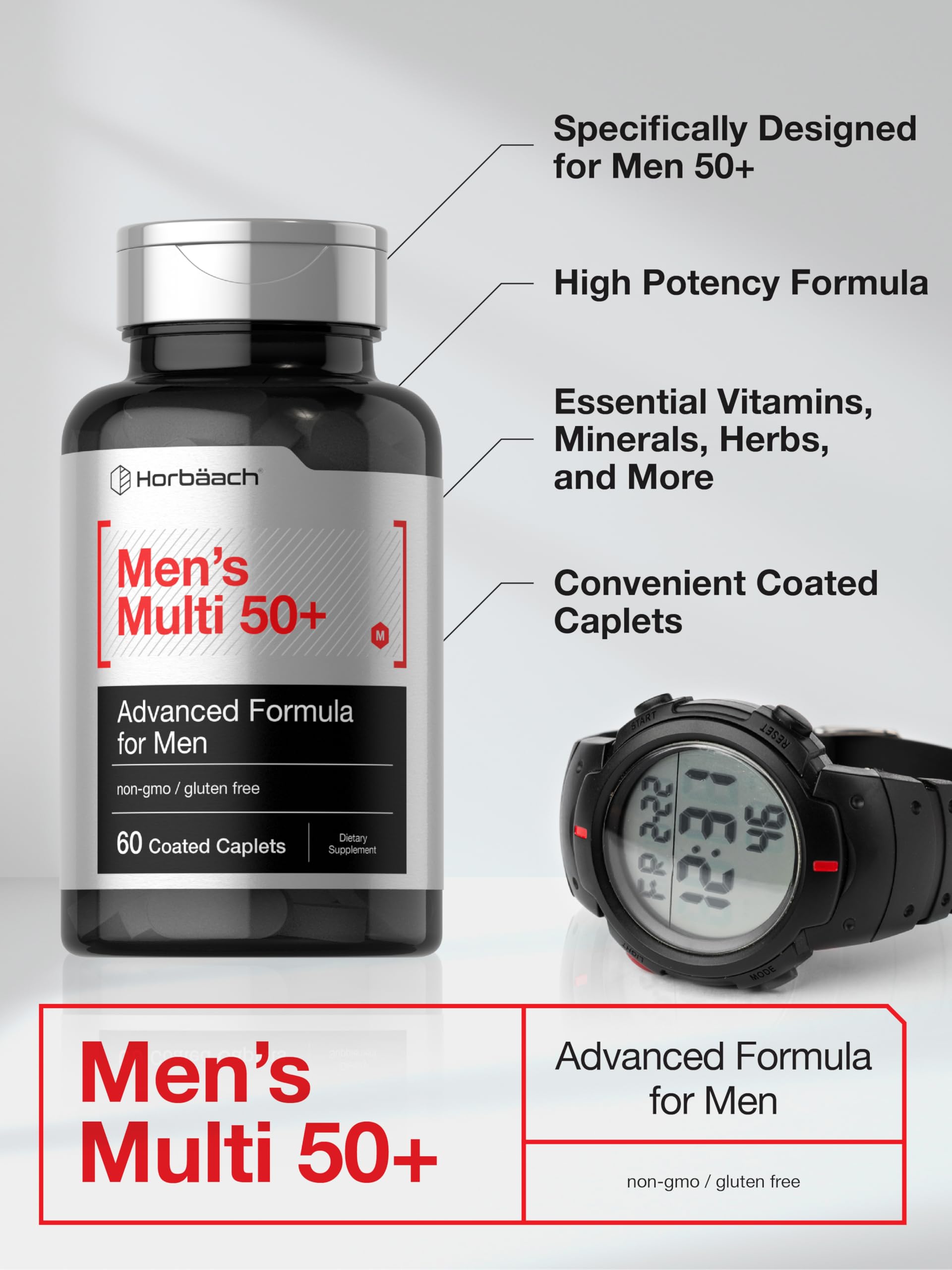 Foto 5 | Suplemento Horbäach Men's Multi 50+ de 60 Tabletas-Venta Internacional
