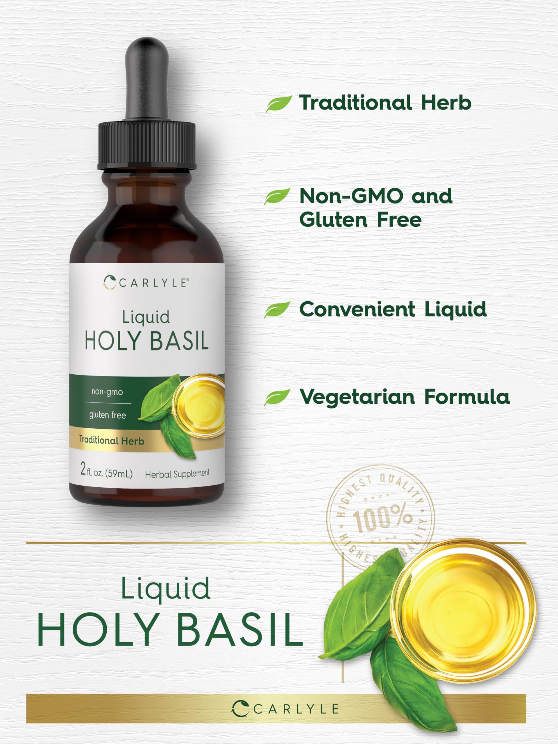Foto 4 | Suplemento Líquido de Extracto de Albahaca Santa Carlyle 60 Ml - Venta Internacional
