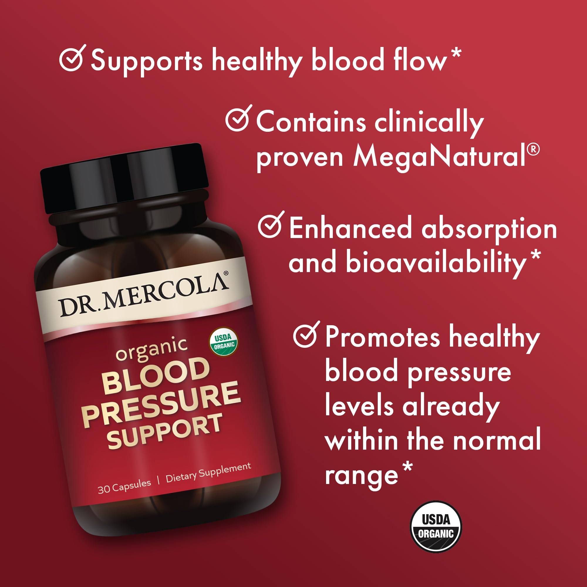 Foto 5 | Suplemento Dr. Mercola Organic Blood Pressure Support 30 Cápsulas - Venta Internacional