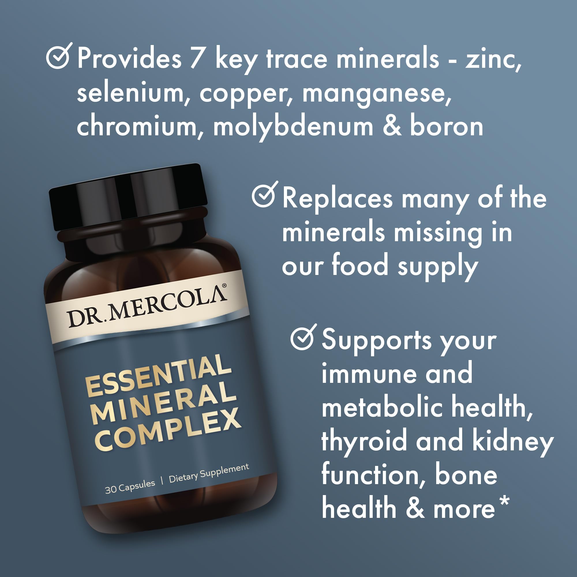 Foto 5 pulgar | Suplemento Dr. Mercola Essential Mineral Complex 30 Cápsulas - Venta Internacional
