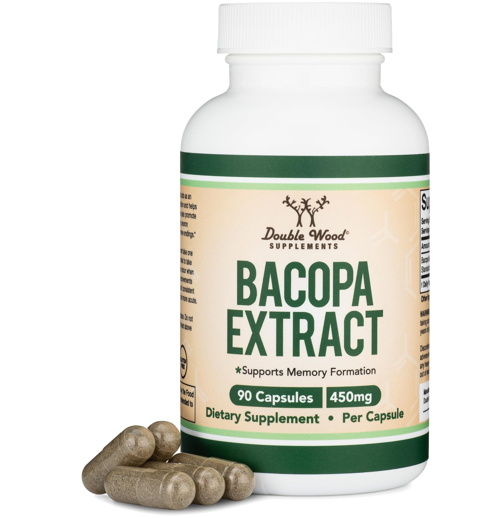Foto 5 pulgar | Suplemento Double Wood Bacopa Monnieri 450 Mg 90 Cápsulas - Venta Internacional