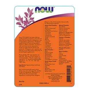 Foto 2 | Cápsulas Vegetarianas Vacías Supplements Now Foods 200 Unidades 750 Unidades - Venta Internacional