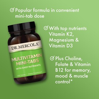 Foto 4 | Suplementos Multivitamínicos Dr. Mercola Mini-tabs 300 Comprimidos - Venta Internacional