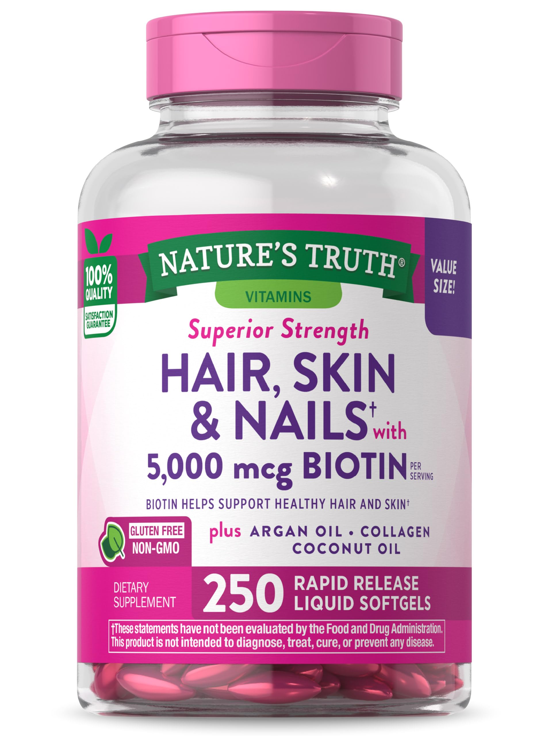 Foto 2 pulgar | Suplemento Nature's Truth Para Cabello, Piel Y Uñas 250 Cápsulas Blandas - Venta Internacional.