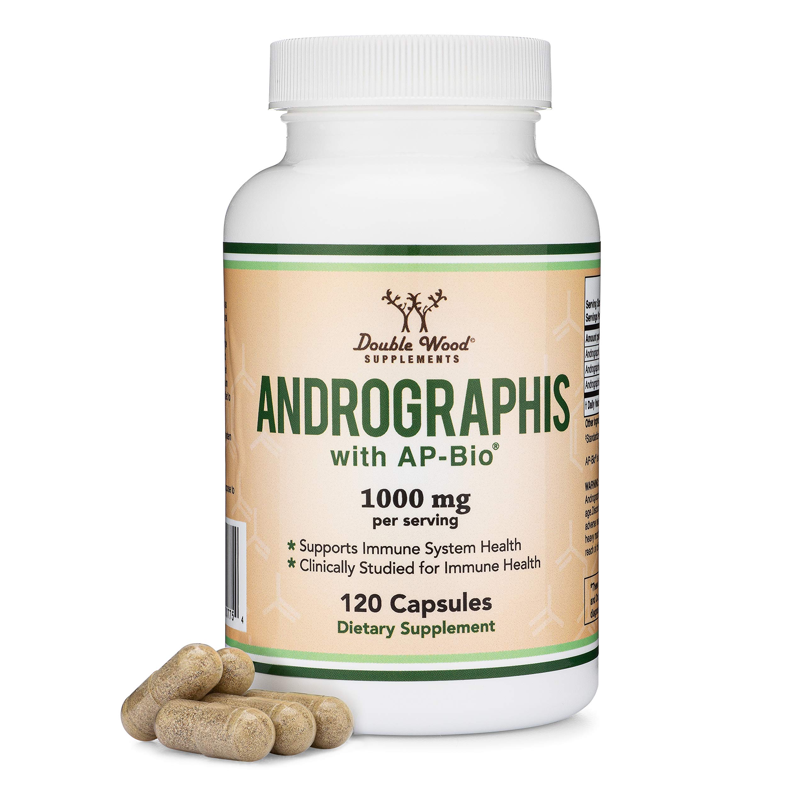 Foto 2 pulgar | Suplementos Double Wood Andrographis 1000 Mg 120 Cápsulas - Venta Internacional