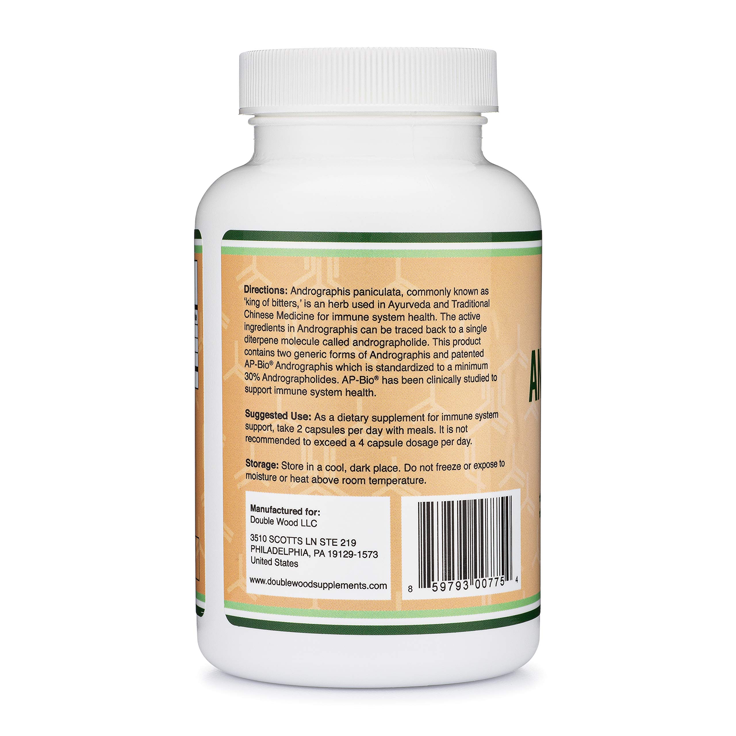 Foto 4 pulgar | Suplementos Double Wood Andrographis 1000 Mg 120 Cápsulas - Venta Internacional