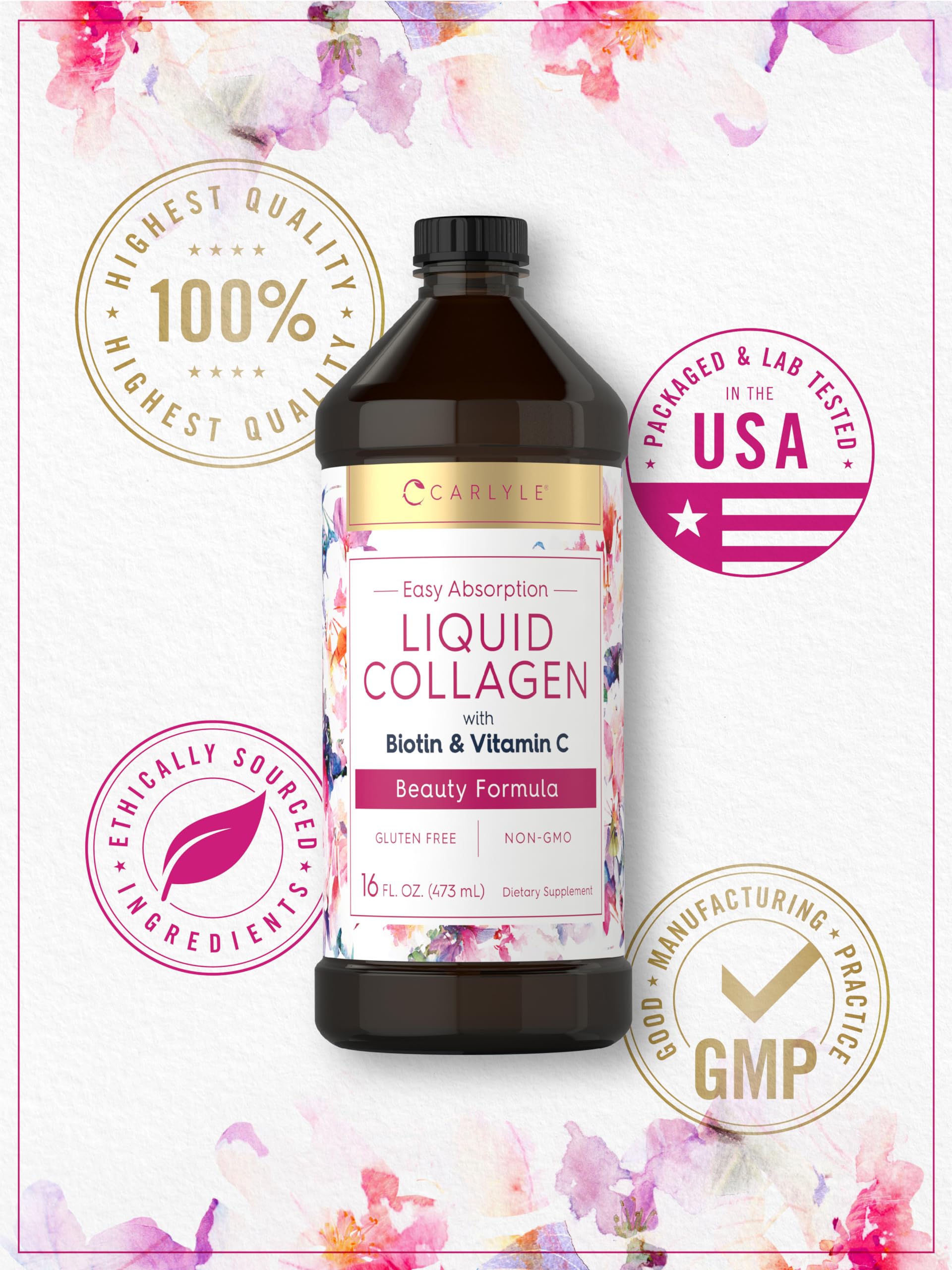 Foto 6 | Suplemento de Colágeno Líquido Carlyle con Biotina 473 Ml - Venta Internacional