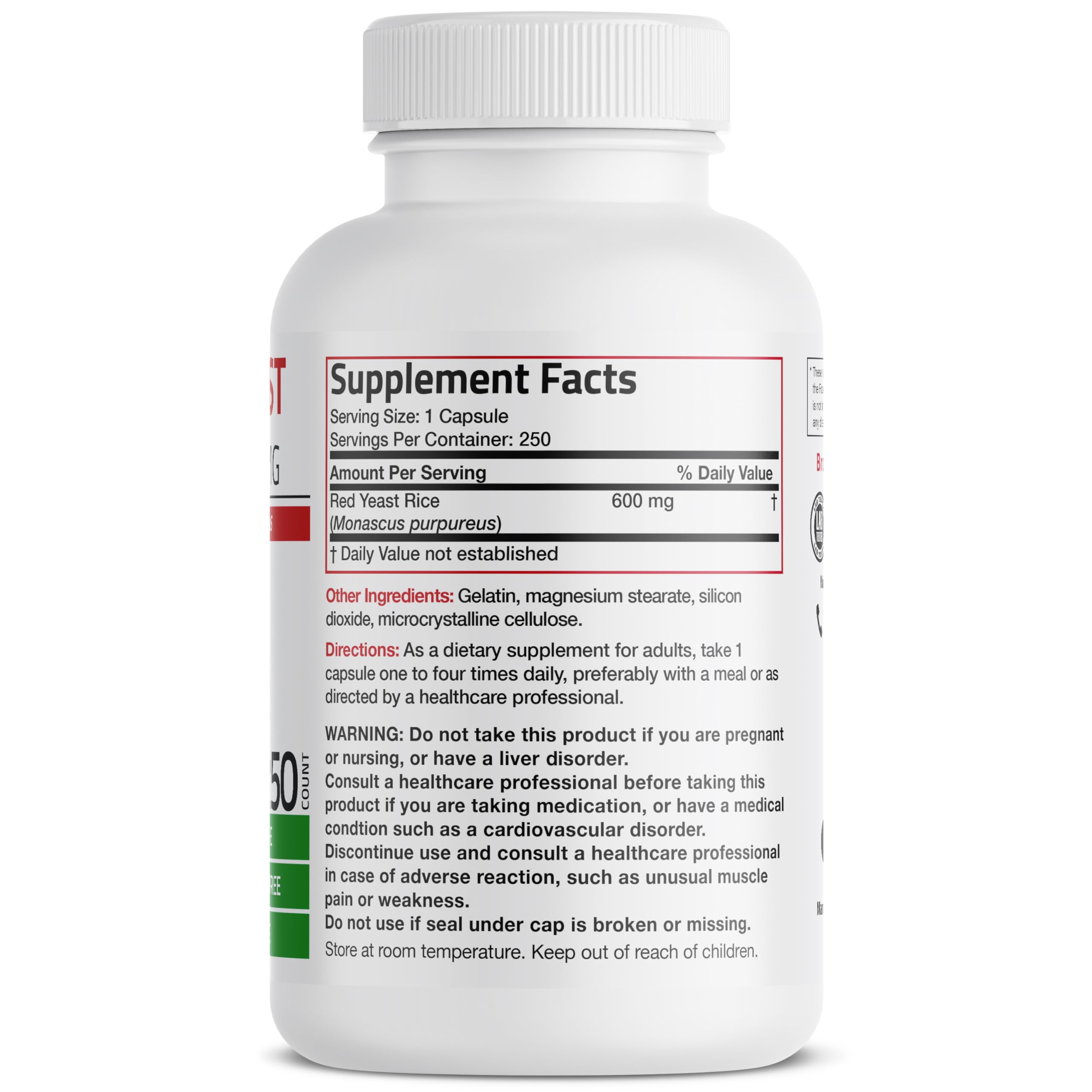Foto 3 pulgar | Suplemento de Arroz de Levadura Roja Bronson 600 Mg Monascus Purpureus - Venta Internacional