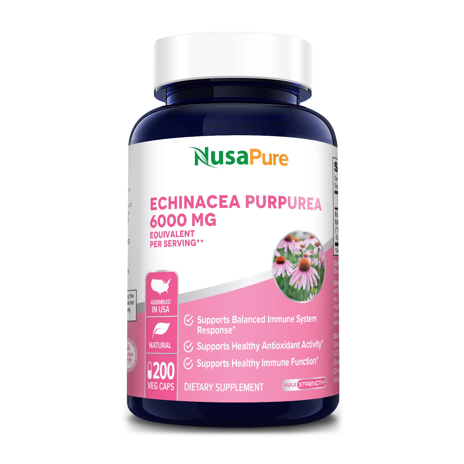 Foto 2 pulgar | Suplemento De Extracto De Equinácea Nusapure 6000 Mg 200 Cápsulas - Venta Internacional.