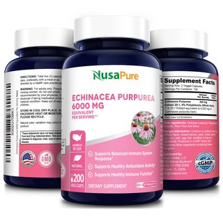 Foto 3 | Suplemento De Extracto De Equinácea Nusapure 6000 Mg 200 Cápsulas - Venta Internacional.
