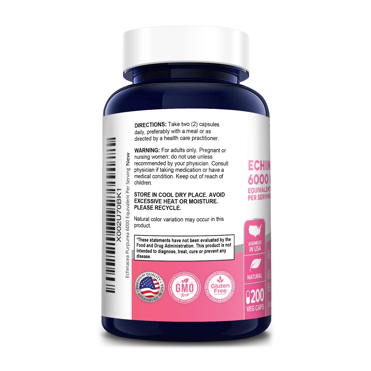 Foto 5 pulgar | Suplemento De Extracto De Equinácea Nusapure 6000 Mg 200 Cápsulas - Venta Internacional.