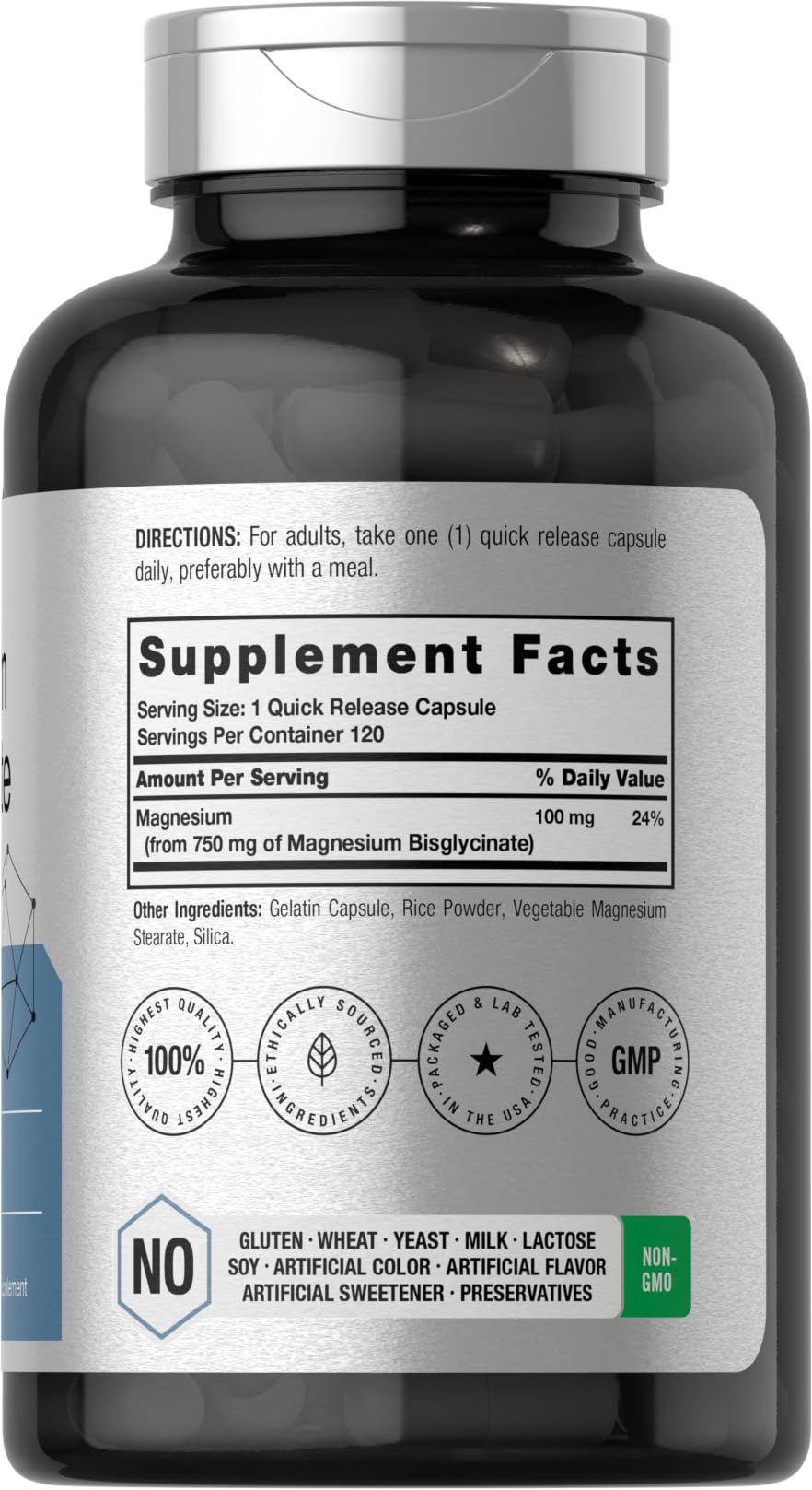 Foto 3 pulgar | Suplemento Horbäach Magnesium Bisglycinate de 120 Cápsulas-Venta Internacional