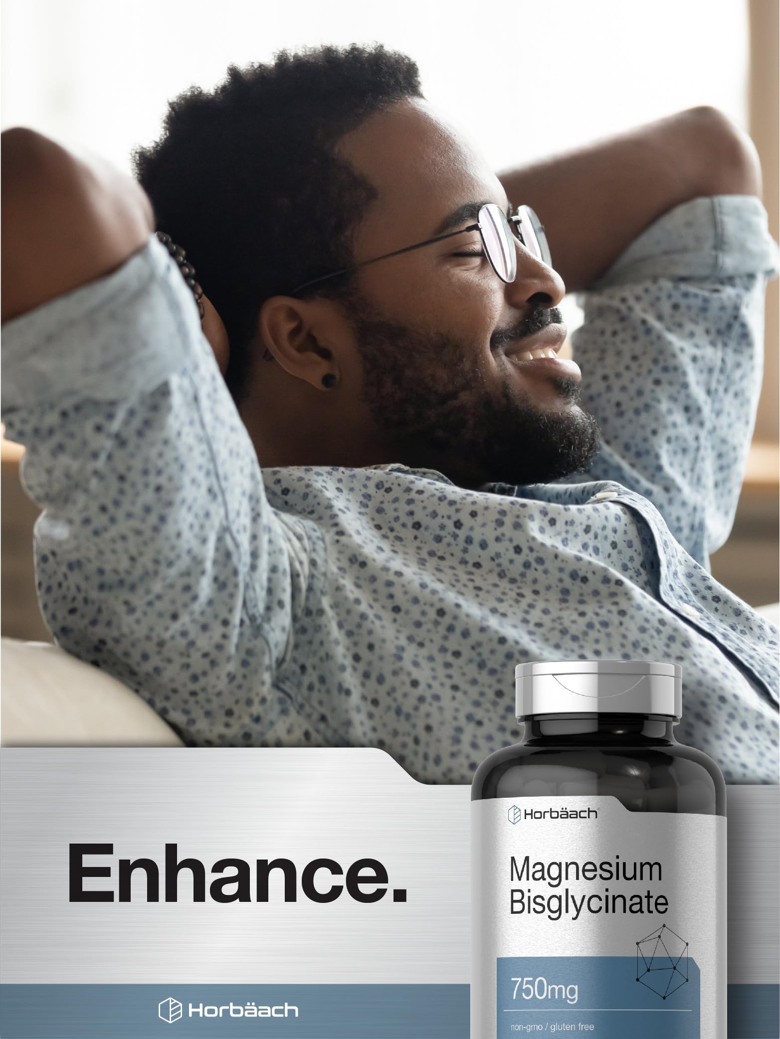 Foto 8 pulgar | Suplemento Horbäach Magnesium Bisglycinate de 120 Cápsulas-Venta Internacional
