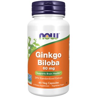 Foto 1 | Suplemento Now Foods Ginkgo Biloba 60 mg 24% de Extracto 60 Cápsulas - Venta Internacional
