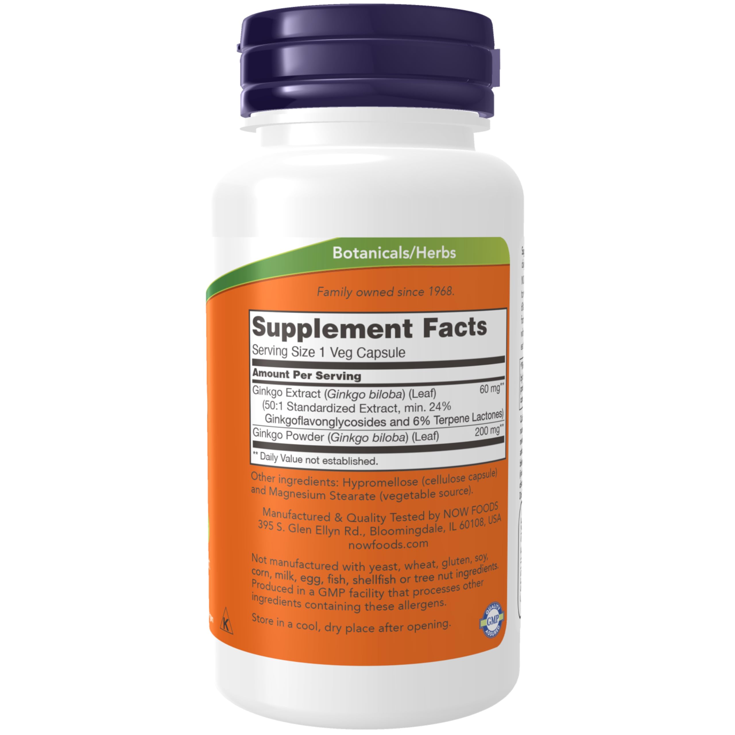 Foto 3 pulgar | Suplemento Now Foods Ginkgo Biloba 60 mg 24% de Extracto 60 Cápsulas - Venta Internacional