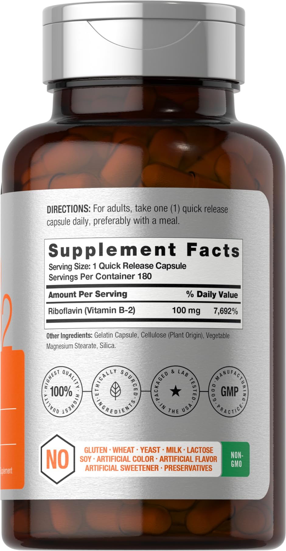 Foto 3 pulgar | Suplemento Horbäach De Vitamina B-2 100 Mg 180 Cápsulas - Venta Internacional.