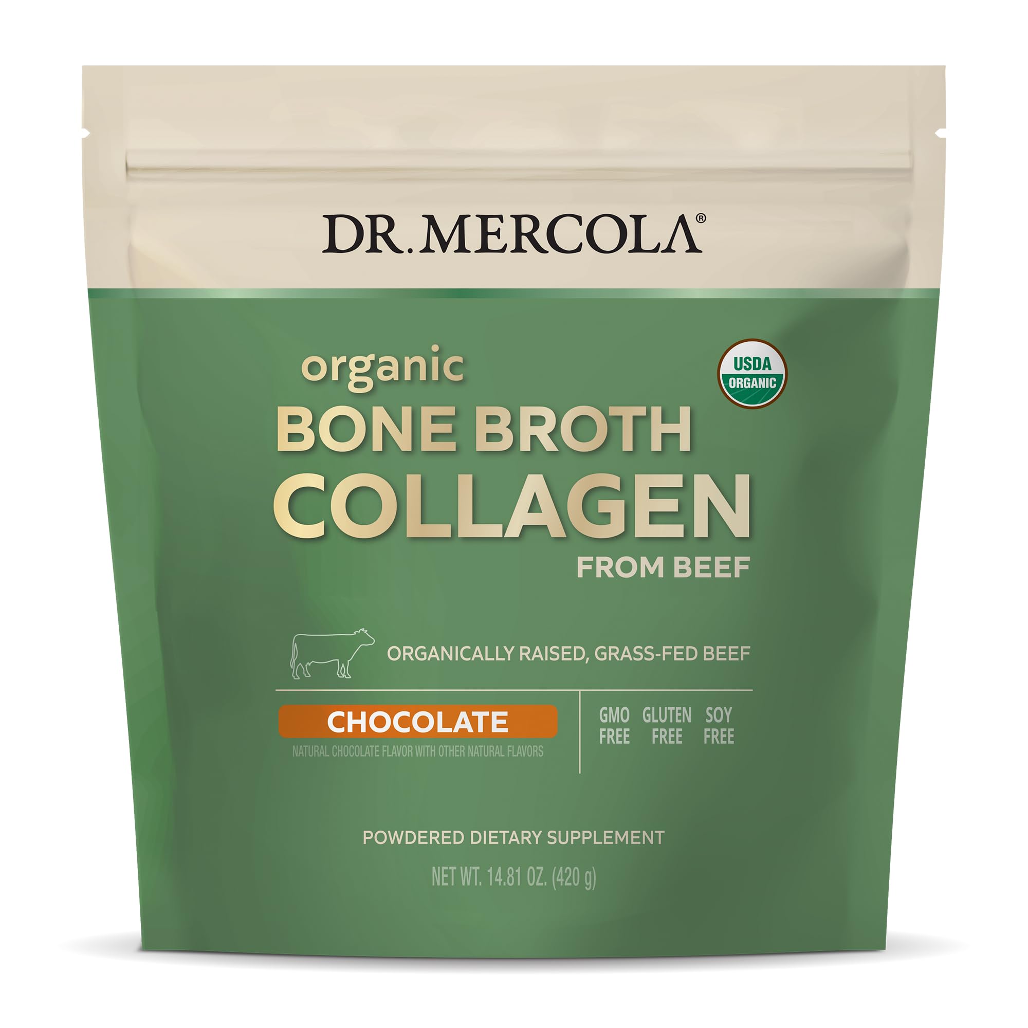 Foto 2 pulgar | Caldo de Huesos Dr. Mercola Chocolate 30 Porciones - Venta Internacional