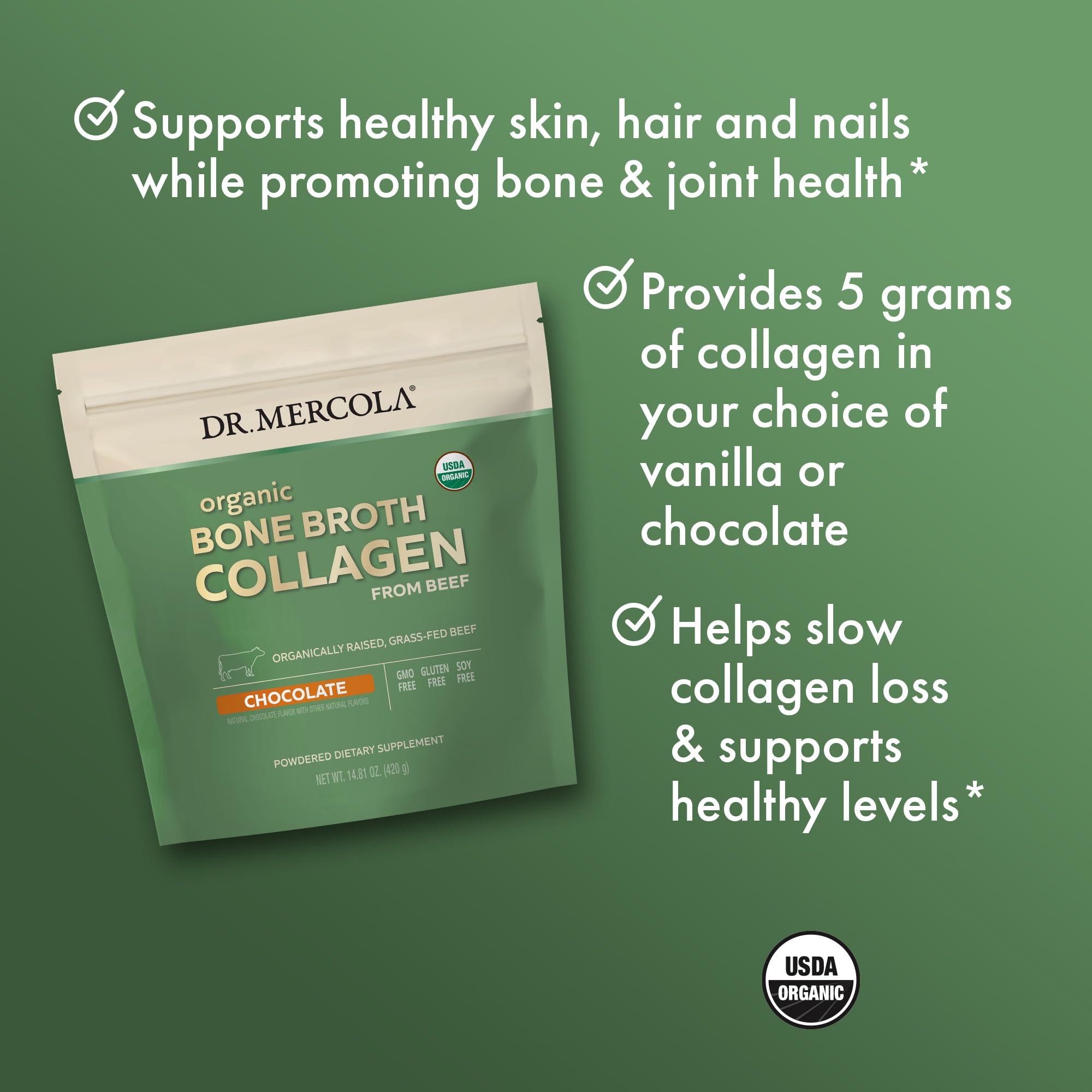 Foto 6 pulgar | Caldo de Huesos Dr. Mercola Chocolate 30 Porciones - Venta Internacional