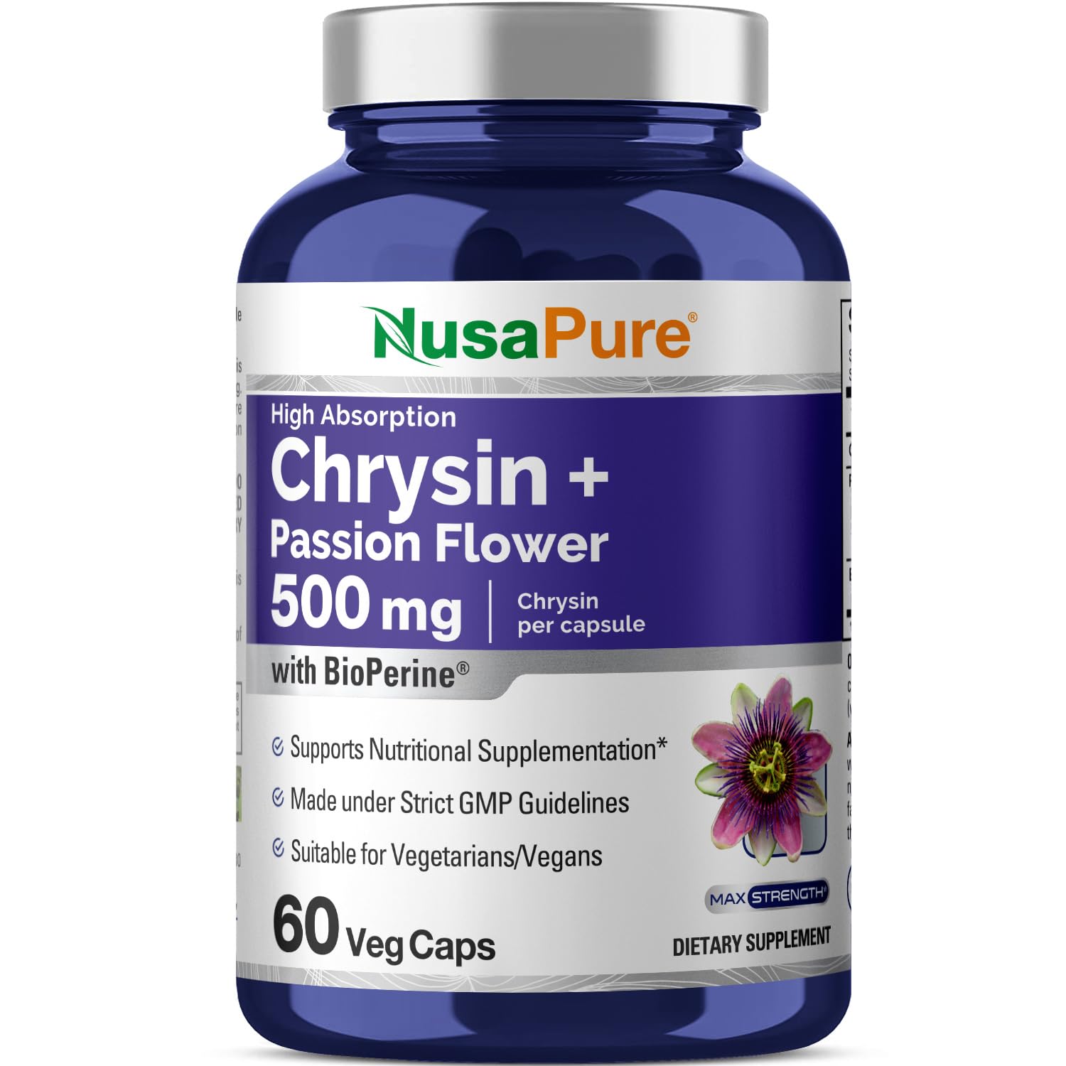 Suplemento Nusapure Chrysin de 60 Cápsulas-Venta Internacional
