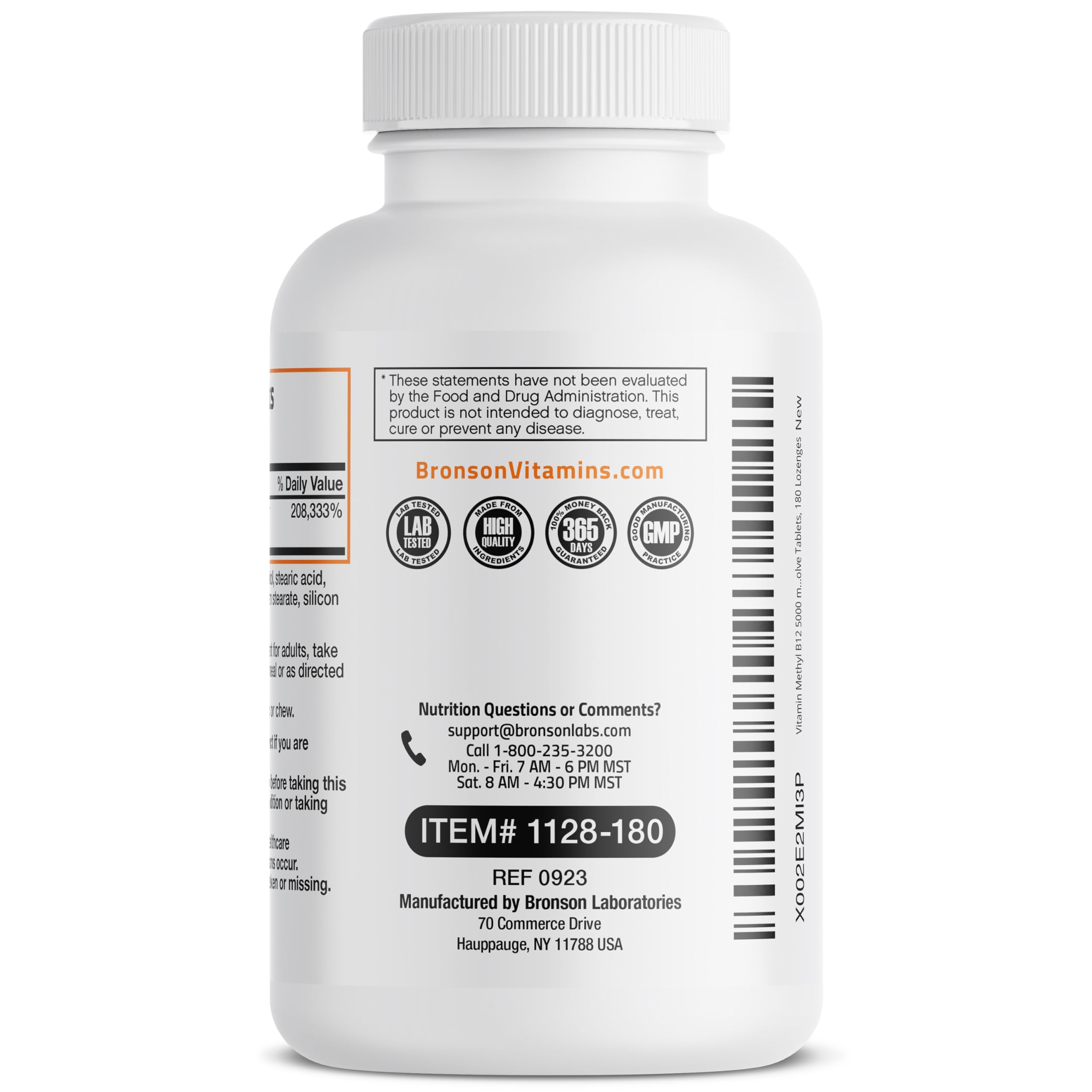 Foto 6 pulgar | Suplemento Bronson Methyl B12 5000 Mcg Vitamina B12 180 Tabletas - Venta Internacional