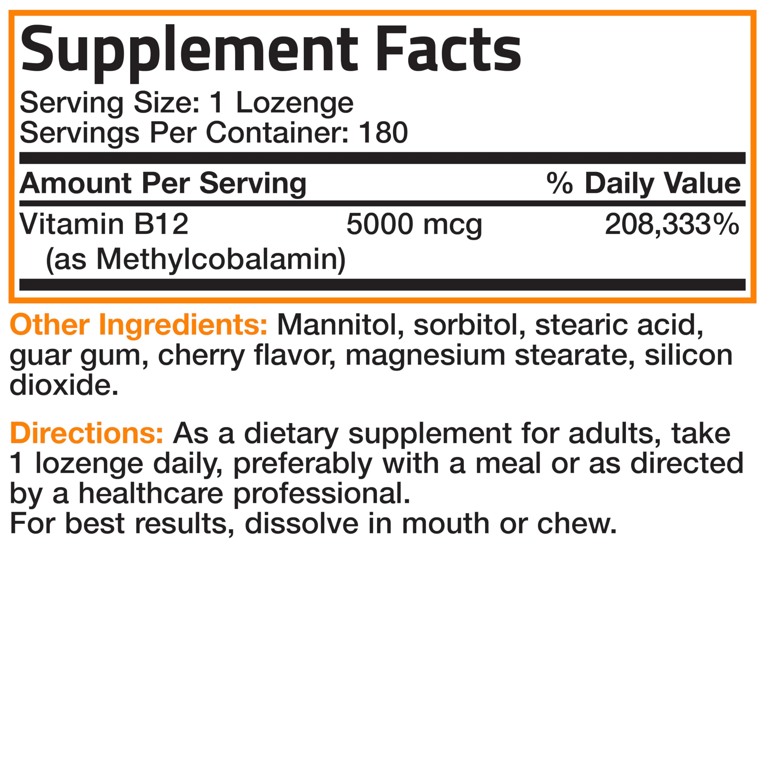 Foto 7 pulgar | Suplemento Bronson Methyl B12 5000 Mcg Vitamina B12 180 Tabletas - Venta Internacional