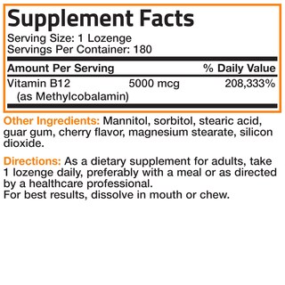 Foto 6 | Suplemento Bronson Methyl B12 5000 Mcg Vitamina B12 180 Tabletas - Venta Internacional