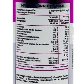 Foto 2 | Suplemento Alimenticio Glutathion Tri-Flow 90 Cápsulas de 500 mg