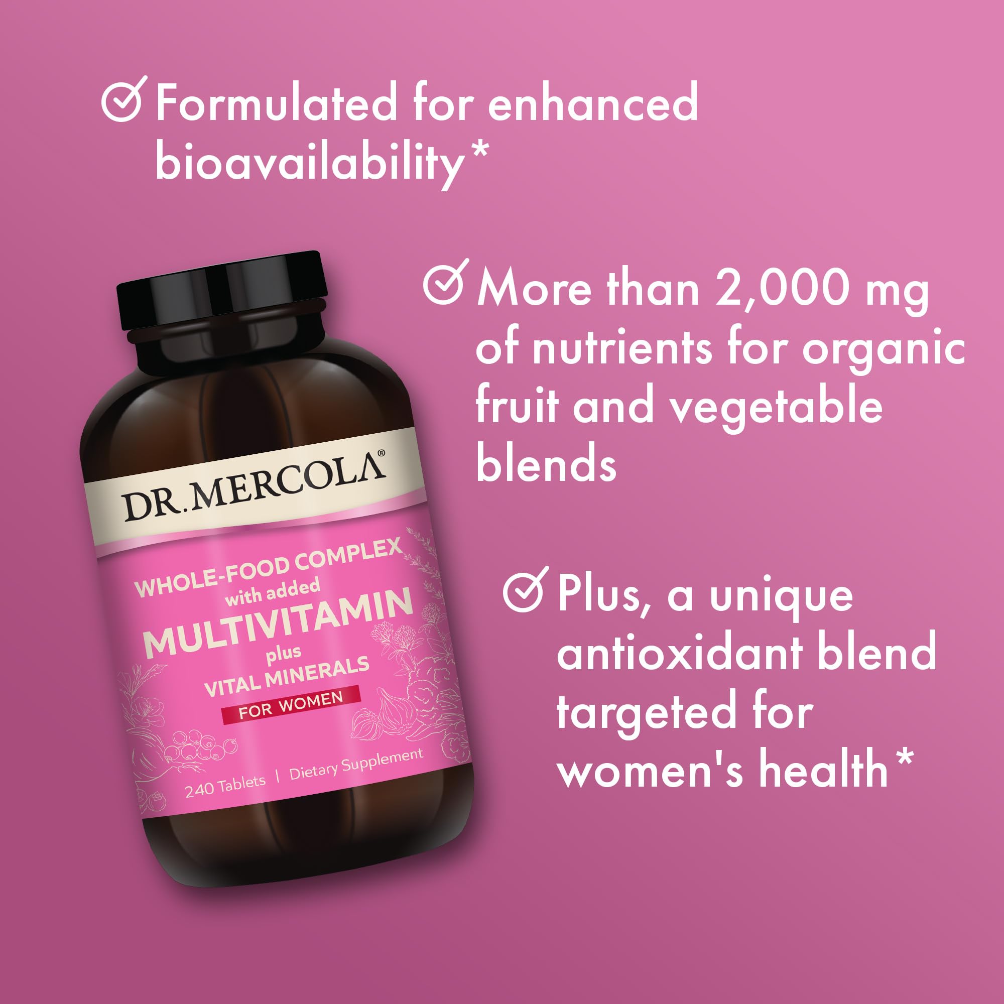 Foto 6 pulgar | Suplemento Dr. Mercola Whole-food Complex Women 240 Comprimidos - Venta Internacional