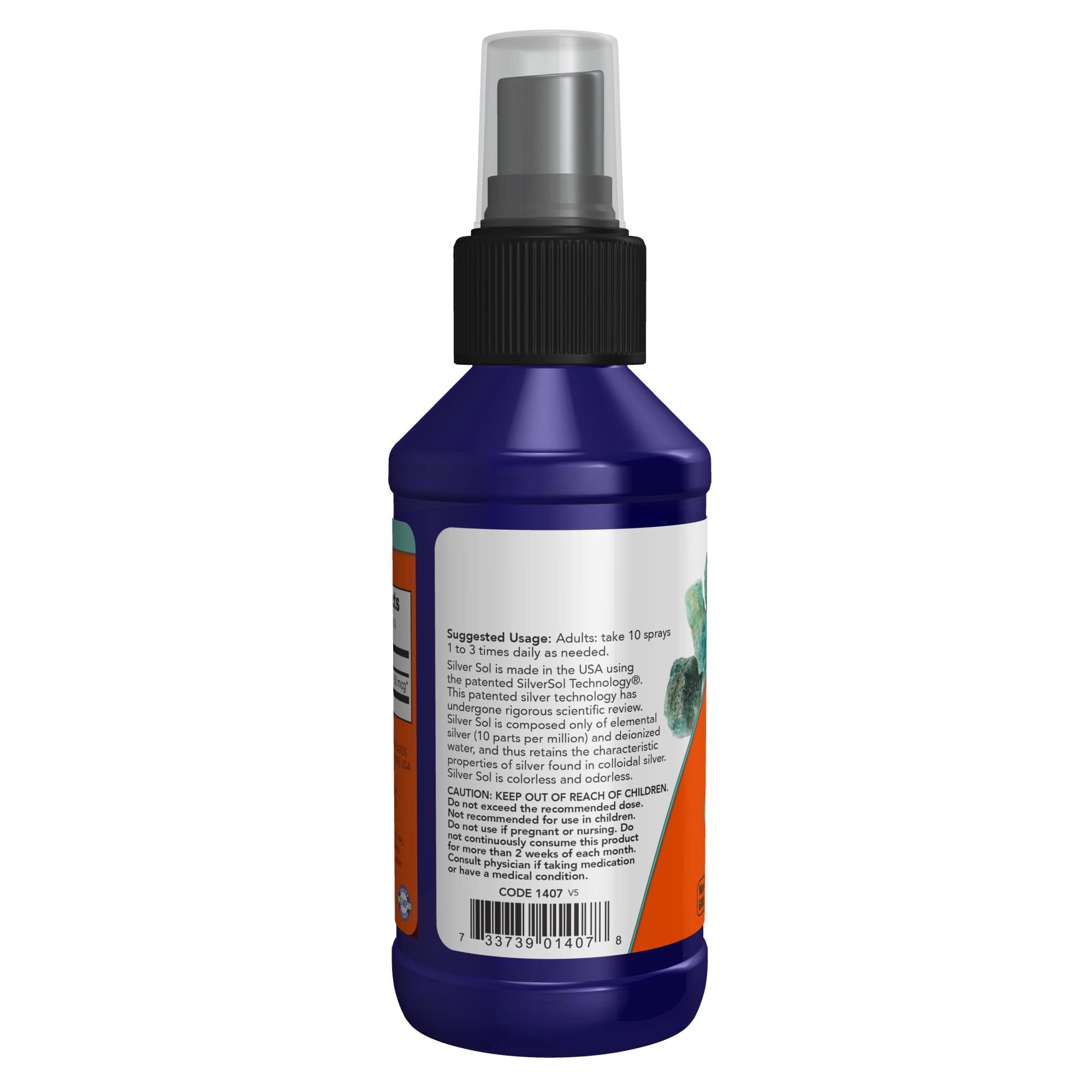 Foto 4 pulgar | Suplemento Now Foods Silver Sol 10 Plata Elemental 118 Ml - Venta Internacional