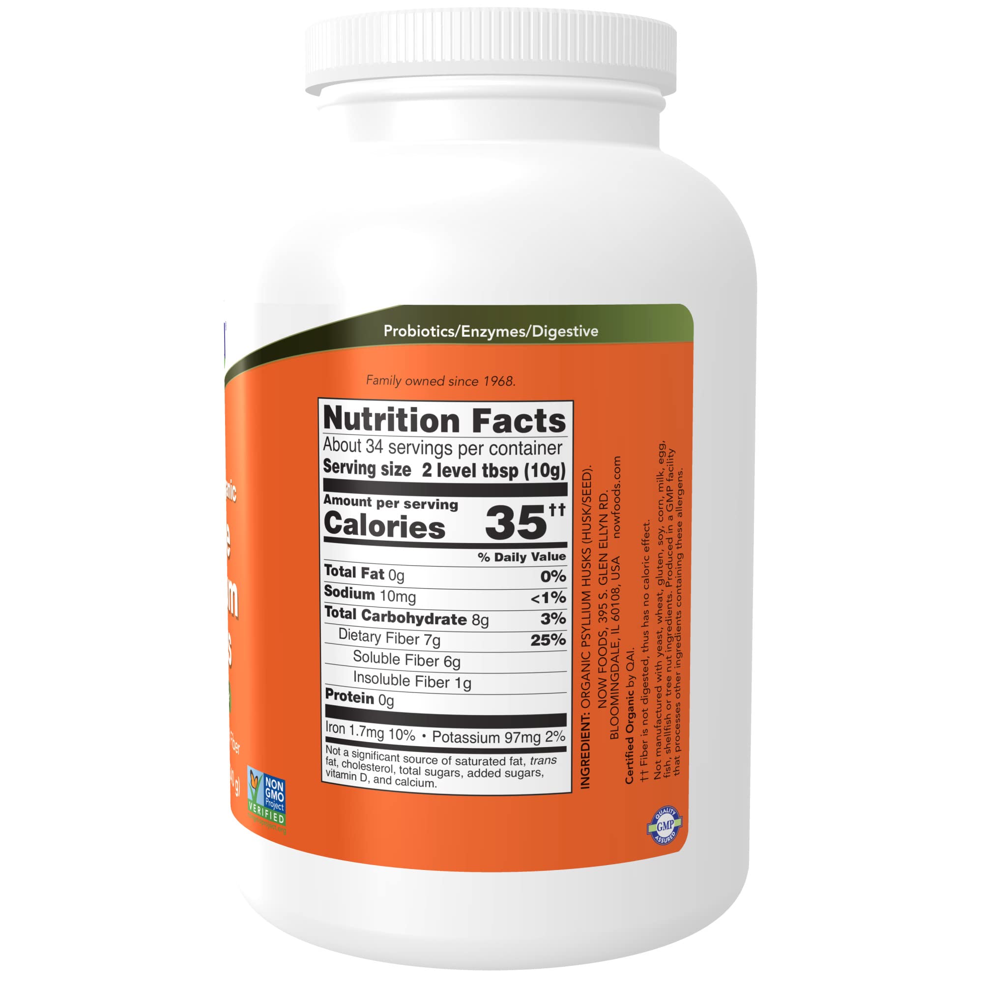 Foto 3 pulgar | Cáscaras de Psilio Integrales de Supplements Now Foods 350 ml Orgánicas - Venta Internacional
