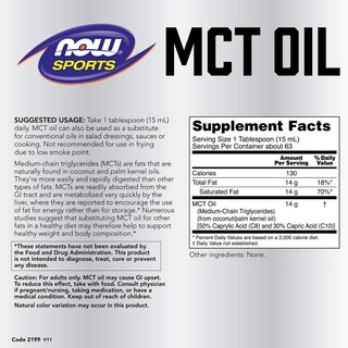 Foto 2 | Aceite MCT Now Foods 100% 946 ml - Venta Internacional
