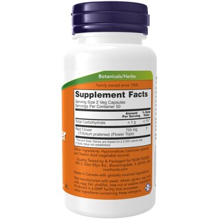 Foto 2 | Suplemento Now Foods Red Clover 375 mg 100 Cápsulas Vegetarianas - Venta Internacional