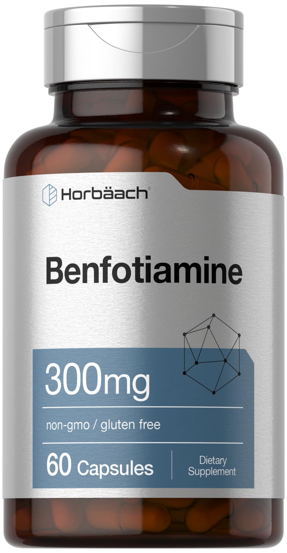 Foto 2 pulgar | Suplemento Horbäach Benfotiamina 300 Mg 60 Cápsulas - Venta Internacional.