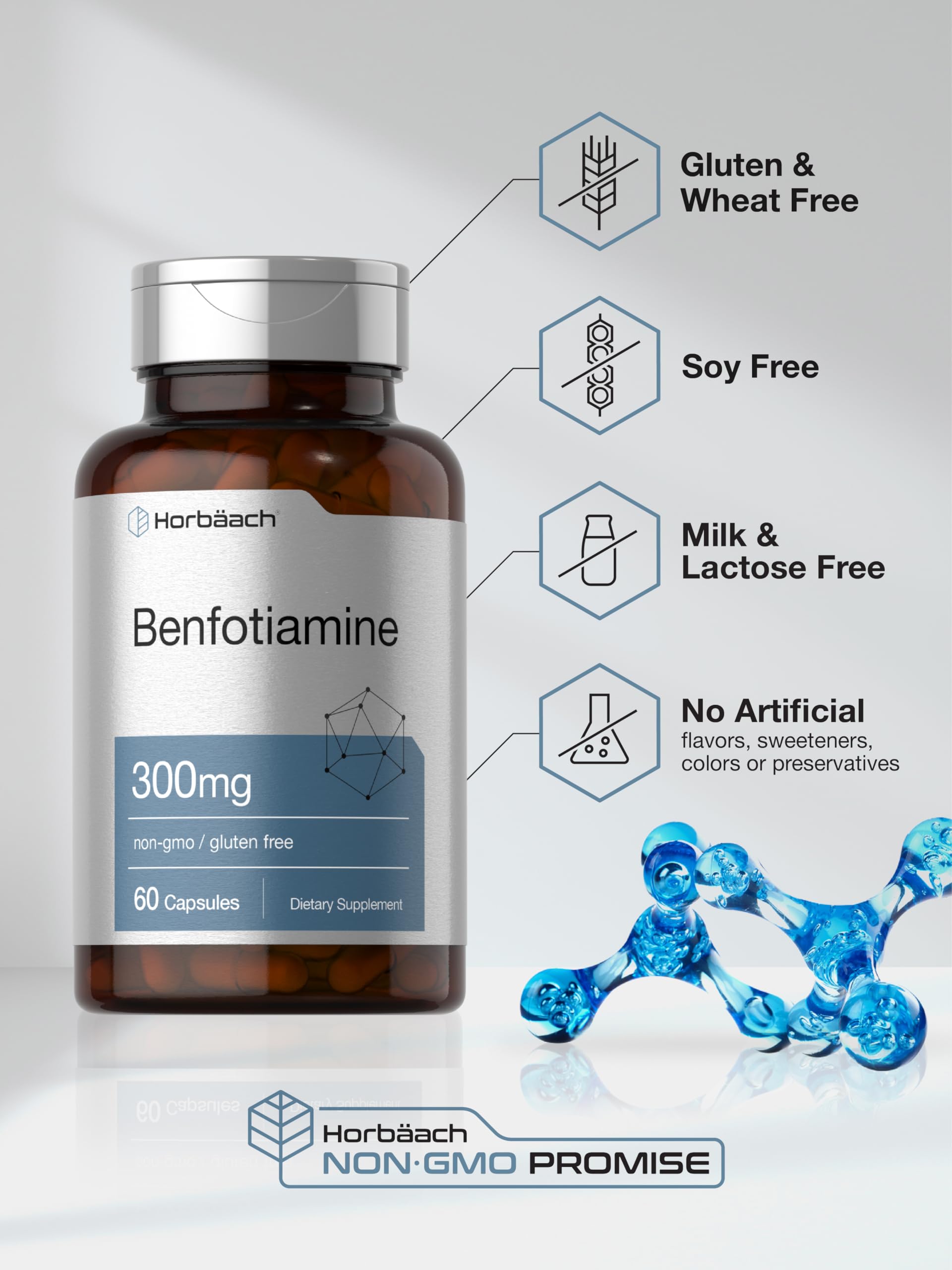 Foto 5 | Suplemento Horbäach Benfotiamina 300 Mg 60 Cápsulas - Venta Internacional.