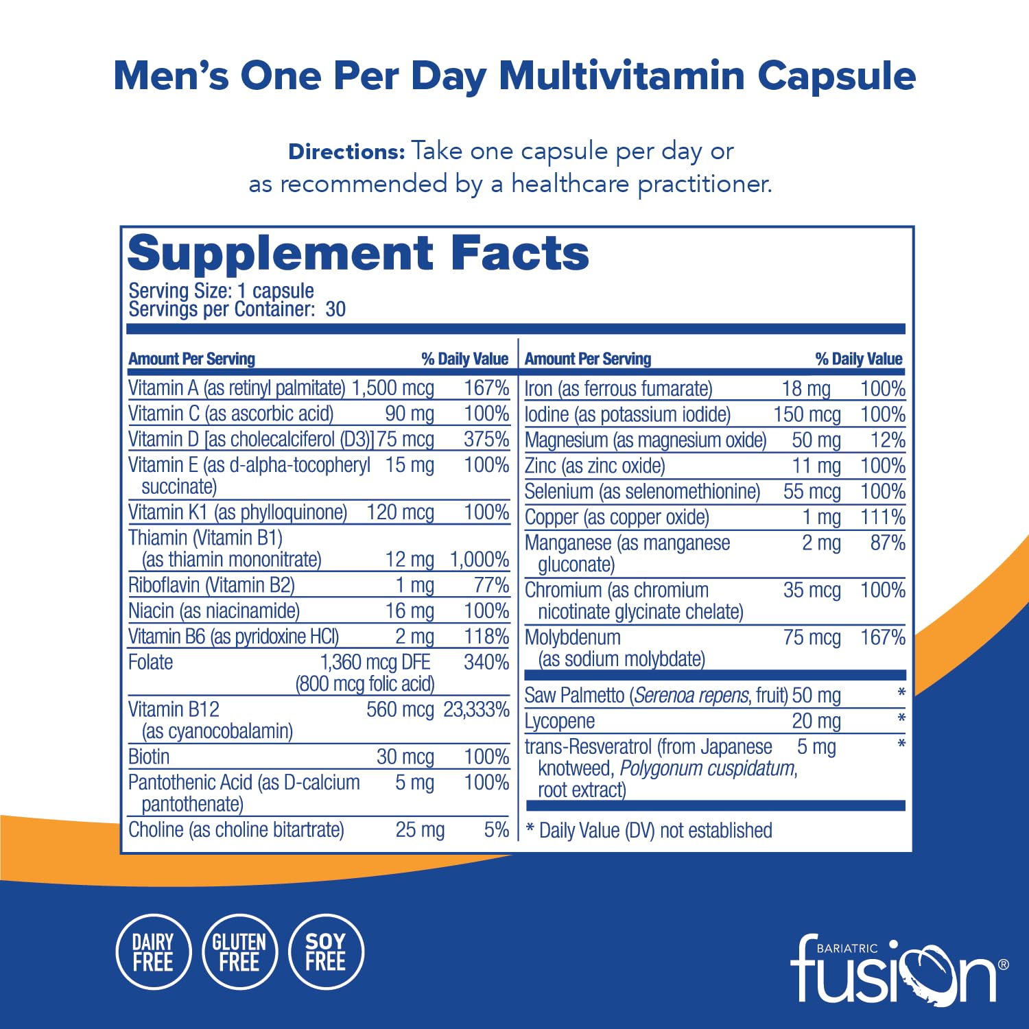 Foto 3 pulgar | Suplemento Bariatric Fusión Men's Multivitamin de 90 Cápsulas-Venta Internacional