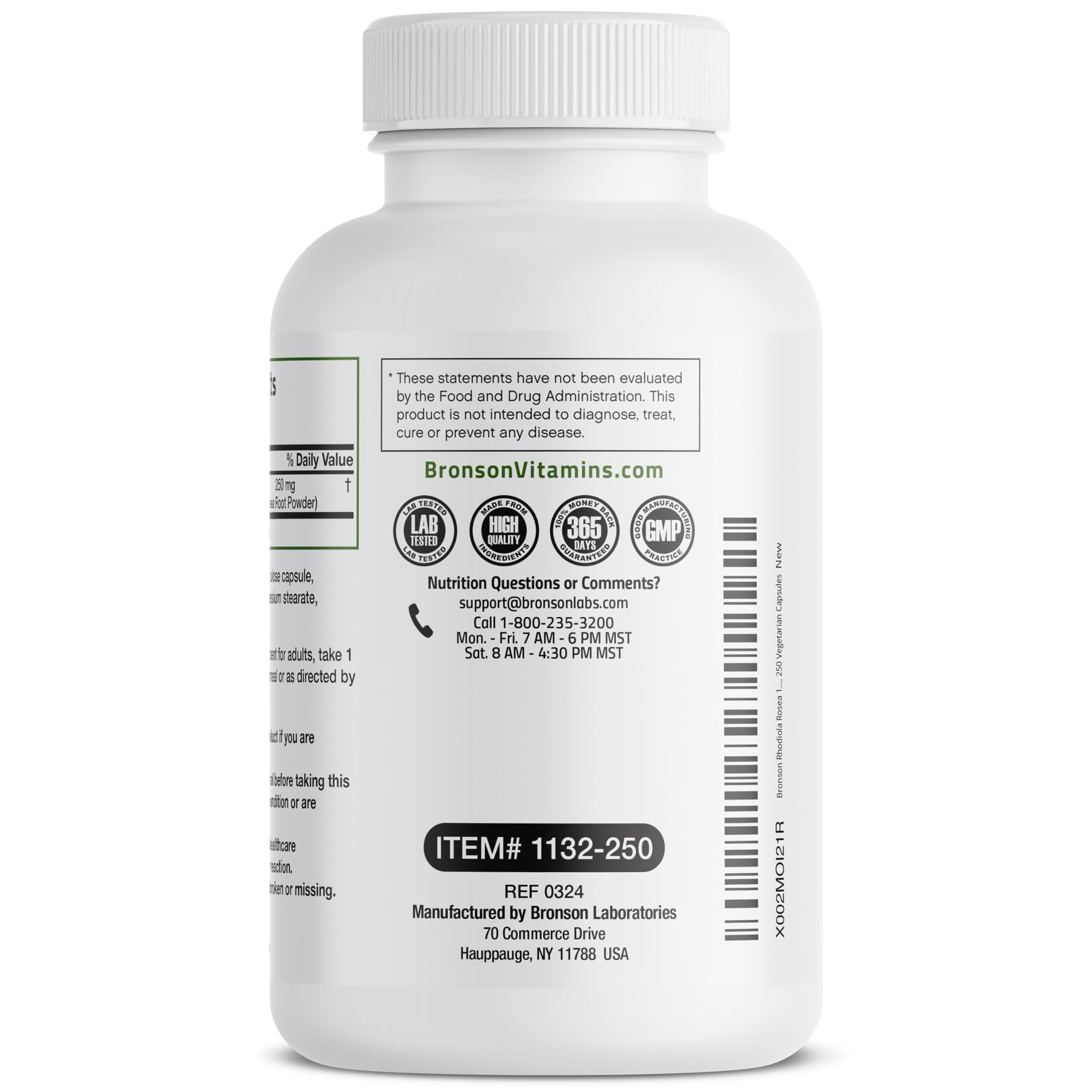 Foto 5 pulgar | Suplemento Bronson Rhodiola Rosea 1000 Mg 250 Cápsulas - Venta Internacional